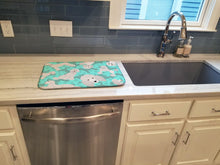 Load image into Gallery viewer, White Standard Poodle Dish Drying Mat – Absorbent, Artistic Kitchen Essentials