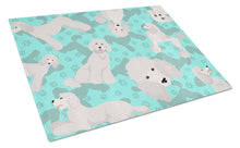 Load image into Gallery viewer, White Standard Poodle Glass Cutting Boards – Durable, Decorative Kitchen Art Large