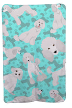 Load image into Gallery viewer, White Standard Poodle Soft Travel Blanket with Bag