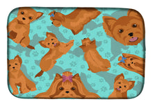 Load image into Gallery viewer, Red Yorkie Dish Drying Mat – Absorbent, Artistic Kitchen Essentials