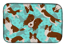 Load image into Gallery viewer, Red Border Collie Dish Drying Mat – Absorbent, Artistic Kitchen Essentials