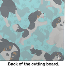 Load image into Gallery viewer, Tricolor Cavalier Spaniel Glass Cutting Boards – Durable, Decorative Kitchen Art Large