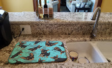 Load image into Gallery viewer, Black and Tan Chihuahua Dish Drying Mat – Absorbent, Artistic Kitchen Essentials