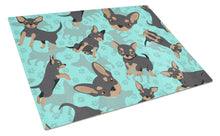 Load image into Gallery viewer, Black and Tan Chihuahua Glass Cutting Boards – Durable, Decorative Kitchen Art Large