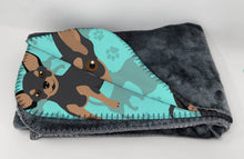 Load image into Gallery viewer, Black and Tan Chihuahua Soft Travel Blanket with Bag