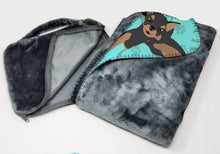 Load image into Gallery viewer, Black and Tan Chihuahua Soft Travel Blanket with Bag