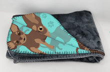 Load image into Gallery viewer, Chocolate Chihuahua Soft Travel Blanket with Bag