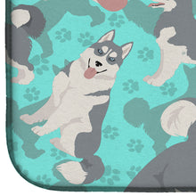 Load image into Gallery viewer, Grey Siberian Husky Dish Drying Mat – Absorbent, Artistic Kitchen Essentials
