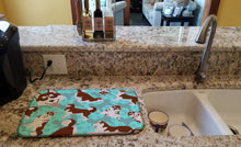 Load image into Gallery viewer, Red Siberian Husky Dish Drying Mat – Absorbent, Artistic Kitchen Essentials