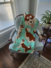Load image into Gallery viewer, Red Siberian Husky Quilted Blanket 50x60