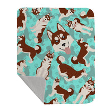 Load image into Gallery viewer, Red Siberian Husky Quilted Blanket 50x60