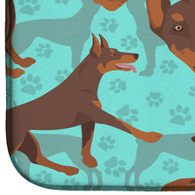 Load image into Gallery viewer, Red Doberman Pinscher Dish Drying Mat – Absorbent, Artistic Kitchen Essentials