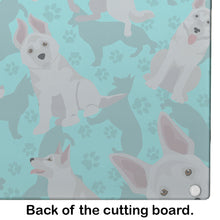 Load image into Gallery viewer, White German Shepherd Glass Cutting Boards – Durable, Decorative Kitchen Art Large