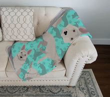 Load image into Gallery viewer, White German Shepherd Quilted Blanket 50x60