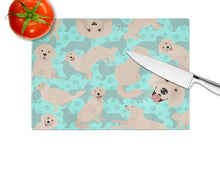 Load image into Gallery viewer, Cream Golden Retriever Glass Cutting Boards – Durable, Decorative Kitchen Art Large