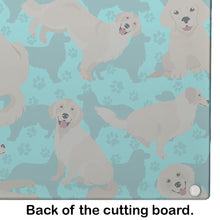 Load image into Gallery viewer, Cream Golden Retriever Glass Cutting Boards – Durable, Decorative Kitchen Art Large
