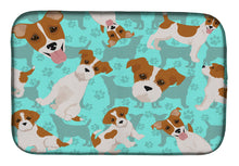 Load image into Gallery viewer, Red and White Jack Russell Terrier Dish Drying Mat – Absorbent, Artistic Kitchen Essentials