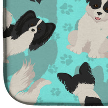 Load image into Gallery viewer, Black and Whtie Papillon Dish Drying Mat – Absorbent, Artistic Kitchen Essentials