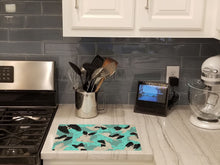 Load image into Gallery viewer, Black and Whtie Papillon Glass Cutting Boards – Durable, Decorative Kitchen Art Large