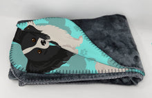 Load image into Gallery viewer, Black and Whtie Papillon Soft Travel Blanket with Bag