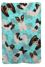 Load image into Gallery viewer, Tricolor Papillon Soft Travel Blanket with Bag