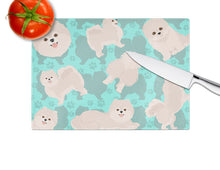 Load image into Gallery viewer, White Pomeranian Glass Cutting Boards – Durable, Decorative Kitchen Art Large