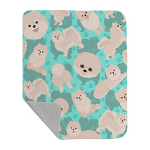 Load image into Gallery viewer, White Pomeranian Quilted Blanket 50x60