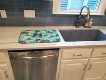Load image into Gallery viewer, Blue Merle Sheltie Dish Drying Mat – Absorbent, Artistic Kitchen Essentials
