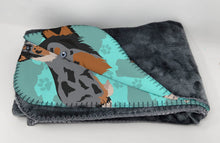 Load image into Gallery viewer, Blue Merle Sheltie Soft Travel Blanket with Bag