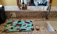 Load image into Gallery viewer, Tricolor Sheltie Dish Drying Mat – Absorbent, Artistic Kitchen Essentials