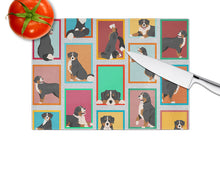 Load image into Gallery viewer, Lots of Bernese Mountain Dog Glass Cutting Boards – Durable, Decorative Kitchen Art Large