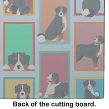 Load image into Gallery viewer, Lots of Bernese Mountain Dog Glass Cutting Boards – Durable, Decorative Kitchen Art Large