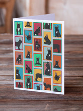 Load image into Gallery viewer, Lots of Black French Bulldog Greeting Cards -  Blank Note Cards – 8-Pack of Artist-Designed Cards with Envelopes