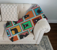 Load image into Gallery viewer, Lots of Black French Bulldog Quilted Blanket 50x60