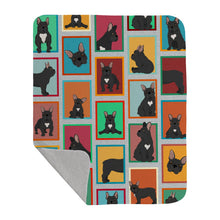Load image into Gallery viewer, Lots of Black French Bulldog Quilted Blanket 50x60
