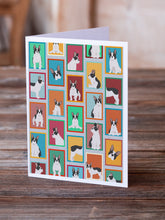 Load image into Gallery viewer, Lots of Black and White French Bulldog Greeting Cards -  Blank Note Cards – 8-Pack of Artist-Designed Cards with Envelopes