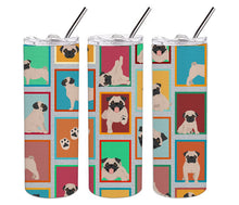 Load image into Gallery viewer, Lots of Fawn Pug Stainless Steel 20 oz Skinny Tumbler