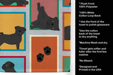 Load image into Gallery viewer, Lots of Black Pug Kitchen Towel