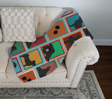 Load image into Gallery viewer, Lots of Black Pug Quilted Blanket 50x60