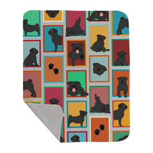 Load image into Gallery viewer, Lots of Black Pug Quilted Blanket 50x60