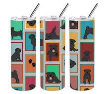 Load image into Gallery viewer, Lots of Black Pug Stainless Steel 20 oz Skinny Tumbler