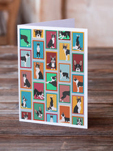 Load image into Gallery viewer, Lots of Boston Terrier Greeting Cards -  Blank Note Cards – 8-Pack of Artist-Designed Cards with Envelopes