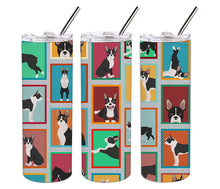 Load image into Gallery viewer, Lots of Boston Terrier Stainless Steel 20 oz Skinny Tumbler