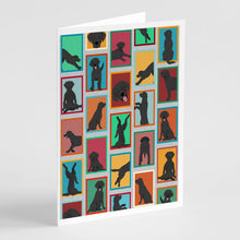 Load image into Gallery viewer, Lots of Black Labrador Retriever Greeting Cards -  Blank Note Cards – 8-Pack of Artist-Designed Cards with Envelopes