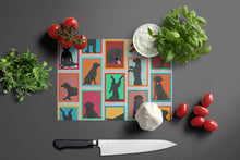 Load image into Gallery viewer, Lots of Black Labrador Retriever Glass Cutting Boards – Durable, Decorative Kitchen Art Large