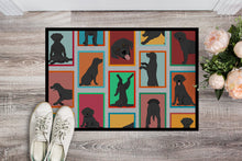 Load image into Gallery viewer, Lots of Black Labrador Retriever Doormat - 18x27 Decorative Floor Mat – Indoor/Outdoor Rug with Artistic Flair