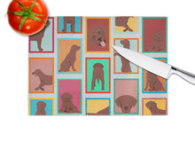 Load image into Gallery viewer, Lots of Chocolate Labrador Retriever Glass Cutting Boards – Durable, Decorative Kitchen Art Large