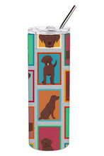 Load image into Gallery viewer, Lots of Chocolate Labrador Retriever Stainless Steel 20 oz Skinny Tumbler