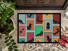 Load image into Gallery viewer, Lots of Longhaired Black Tan Dachshund Doormat - 24x36 Decorative Floor Mat – Indoor/Outdoor Rug with Artistic Flair