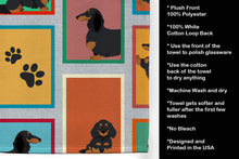 Load image into Gallery viewer, Lots of Longhaired Black Tan Dachshund Kitchen Towel
